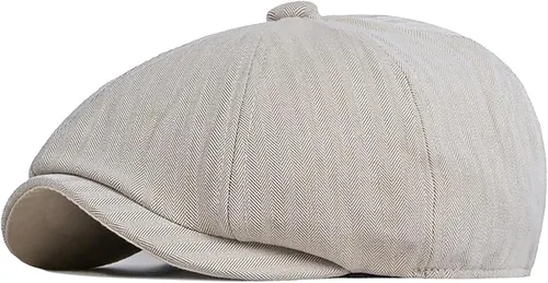 Vista 10 de DIYDECAL Gorra de Newsboy para hombre, 8 paneles, mezcla de algodón, sombrero de golf plano Ivy Gatsby Cabbie Caqui