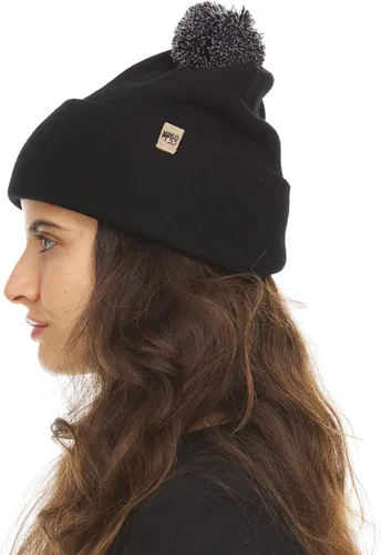 Vista 3 de Minus33 - Gorro de punto de peso medio para uso diario, 100% lana merina, gorro de invierno con pompones