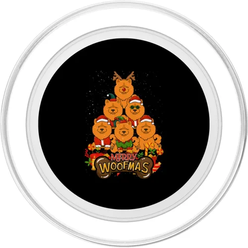 Vista 2 de Chow Chow Merry Christmas Tree Lights Dog X-Mas Dogs PopSockets MagSafe PopGrip for iPhone