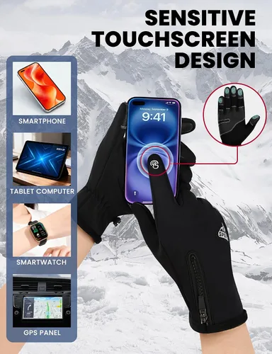 Vista 2 de AURUZA Guantes de ciclismo con cremallera