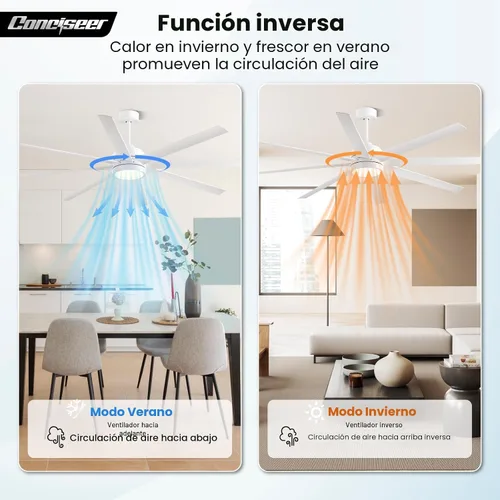 Vista 7 de Ventiladores de techo modernos con luces, ventilador de techo de 72 pulgadas con control remoto para dormitorio, sala de estar, cocina, biblioteca
