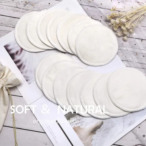 Vista 6 de PHOGARY 14 almohadillas de lactancia lavables, almohadillas reutilizables de bambú orgánico con bolsa de lavandería y bolsa de almacenamiento