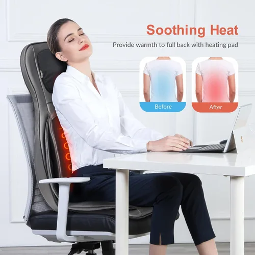 Vista 4 de COMFIER Masajeador de cuello y espalda Shiatsu y masajeador de cuero cabelludo