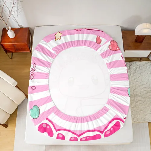 Vista 6 de Lindo Axolotl - Sábana bajera ajustable para niños, tamaño individual, juego de ropa de cama de animales marinos de dibujos animados, decoración