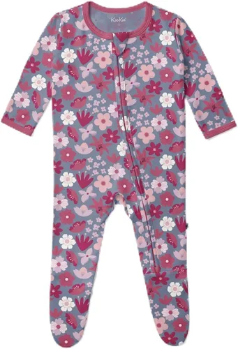 Vista 16 de KicKee Baby & Toddler - Pijama de viscosa ultrasuave de bambú con patas abatibles y puños