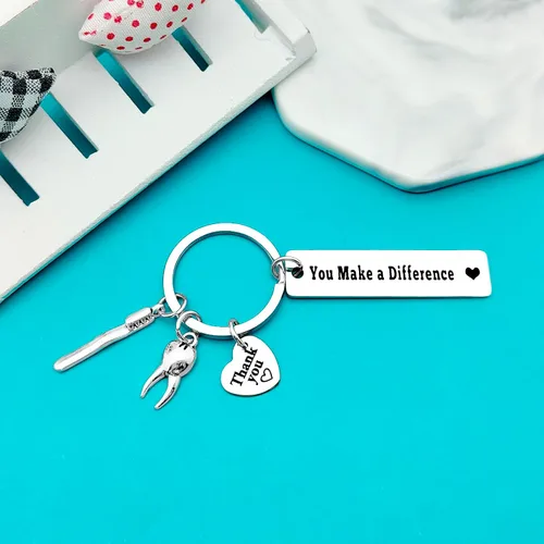 Vista 4 de Xiahuyu Llavero para dentista, regalo de agradecimiento al dentista, llavero para higienista dental, regalo de graduación, regalo de Navidad