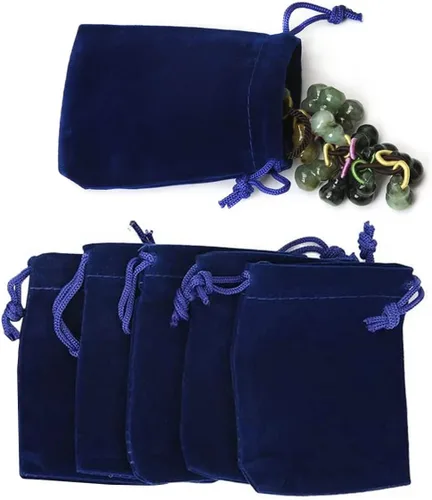 Vista 2 de GYBest Mejor Promoción al por mayor - Bolsas de joyería de tela de terciopelo negrobolsas de cordón (azul, 50pcs-3 "* 4 "-terciopelo)