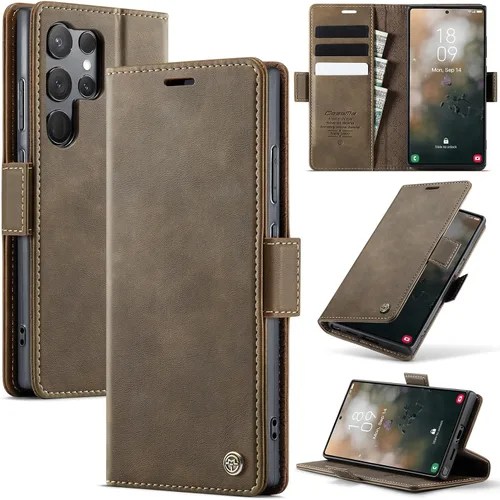 Vista 12 de Funda tipo cartera para Samsung Galaxy Z Fold 7 de piel con tarjetero y función atril, cierre magnético, bloqueo RFID, TPU a prueba de golpes, Negro