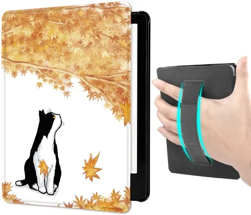 Vista 15 de Funda para Kindle Paperwhite (6.8", 11.ª generación, versión 2021) con correa de mano, funda inteligente rígida de PC con función de encendido