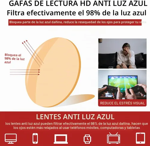 Vista 4 de Gafas de Lectura Progresivas Multifocales Anti Luz Azul Fotocromáticas/Bifocales para Hombre con Protección UV Bifocal - Negro