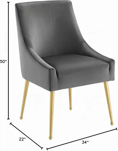 Vista 3 de Modway Discern - Juego de 2 sillas de comedor tapizadas de terciopelo de rendimiento, color gris