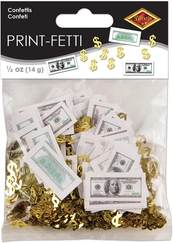 Vista 2 de Big Bucks Print-Fetti - Accesorio de fiesta (1 unidad) (0.5 onzas/paquete)