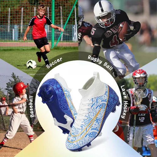 Vista 7 de Tacos de fútbol para niños y niñas, zapatos de fútbol para césped AGFG