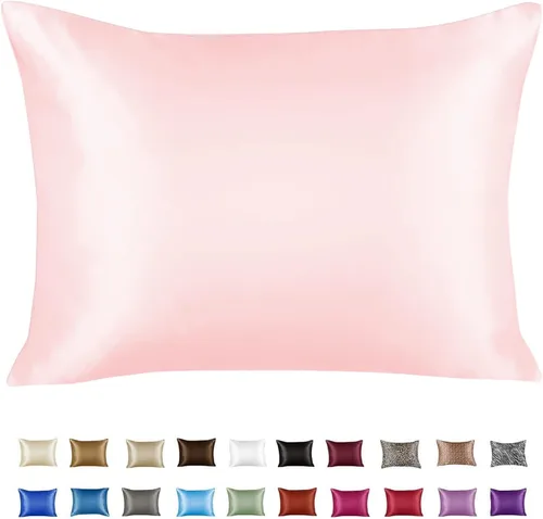 Vista 21 de ShopBedding - Lujosa funda de almohada de satén para el cabello, 2 unidades, satinada, estándar, con cremallera, estampado de cebra marrón