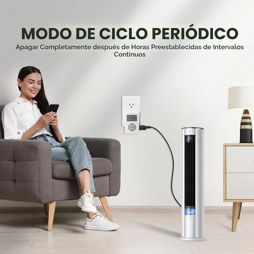 Vista 4 de BN-LINK - Temporizador de salida digital con ciclo de repetición de intervalos en interiores, temporizadores de salida programables de 24 horas