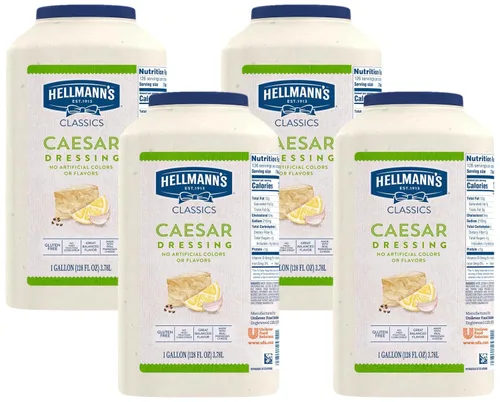 Vista 8 de Hellmann's Classics Caesar - Botellas de ensalada para aderezo de ensalada sin gluten, sin sabores artificiales, colores o jarabe de maíz con alto