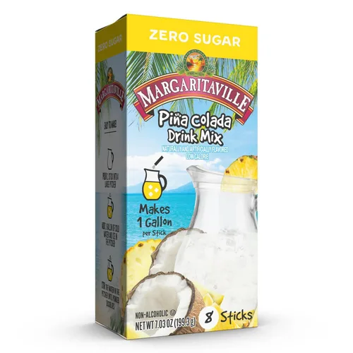 Vista 6 de Margaritaville Gallons To Go Mezcla de Bebida en Polvo, Caja de 8 Unidades – Margarita – Mezcla de Bebida Baja en Calorías y Sin Azúcar, Cada Sobre