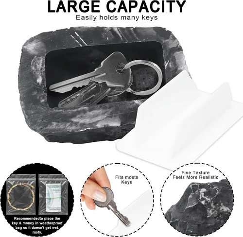 Vista 3 de Oculta una llave exterior resistente a la intemperie para llaves de repuesto de tamaño estándar, soporte oculto para llaves de hogar
