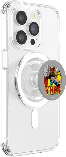 Vista 3 de Marvel Mighty Thor Mjolnir Hammer - Manta vintage PopSockets MagSafe PopGrip para iPhone