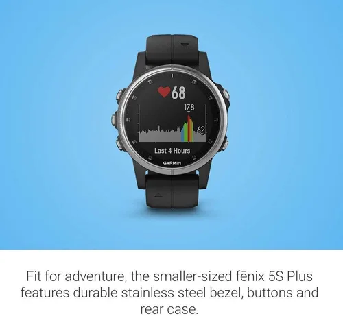 Vista 3 de Garmin fēnix 5 Plus, reloj inteligente con GPS multideporte premium, cuenta con mapas topográficos de color, monitoreo de frecuencia cardíaca