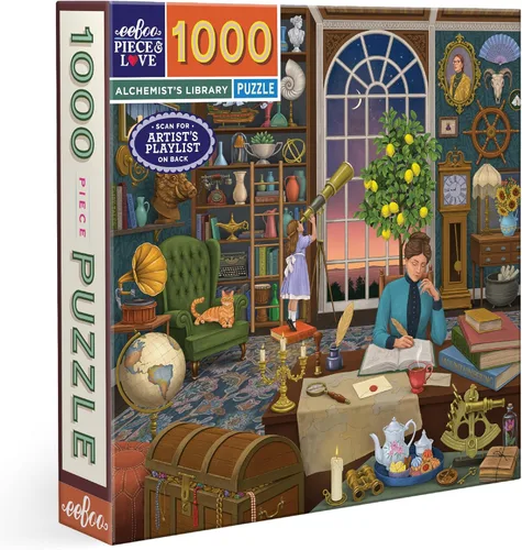 Vista 13 de eeBoo: Piece and Love Alchemist Cabinet - Rompecabezas cuadrado de 1000 piezas, rompecabezas para adultos y familias, incluye piezas brillantes