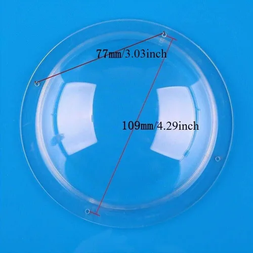 Vista 5 de Trolleyshop Diámetro 3.94 pulgadas/100MM con 4 agujeros Brida de cúpula de acrílico transparente Hemisferio de plástico transparente