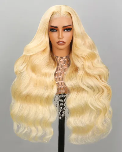 Vista 27 de Arabella 20/Rubio Ceniza Ombre Pelucas de encaje frontal 5x6 de cabello humano, listas para usar, sin pegamento, pelucas de cabello humano