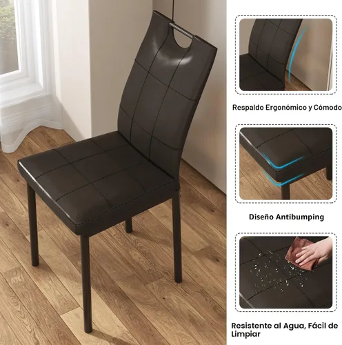Vista 6 de St.Mandyu Juego de mesa de comedor y sillas de 7 piezas para 4-8 personas, mesa de cocina de 71 pulgadas con 6 sillas, mesa de comedor rectangular