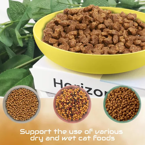 Vista 4 de 10 cuencos de comida para gatos para aliviar la fatiga de los bigotes, platos para gatos de 5.7 pulgadas para alimentos y agua, cuencos de paja