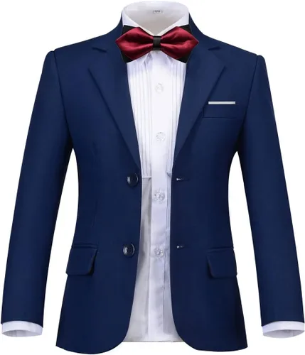 Vista 3 de SaiLiiny Conjunto de traje formal para niños, traje completo de esmoquin ajustado para niño