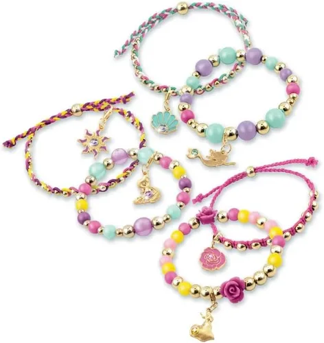 Vista 4 de Kit de joyería de sueños de cristal de princesa Disney de Make It Real - Set de cuentas y dijes de pulsera DIY con cristales Swarovski, incluye