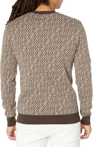 Vista 2 de GUESS Sudadera Eco Palmer Jacquard con cuello redondo para hombre