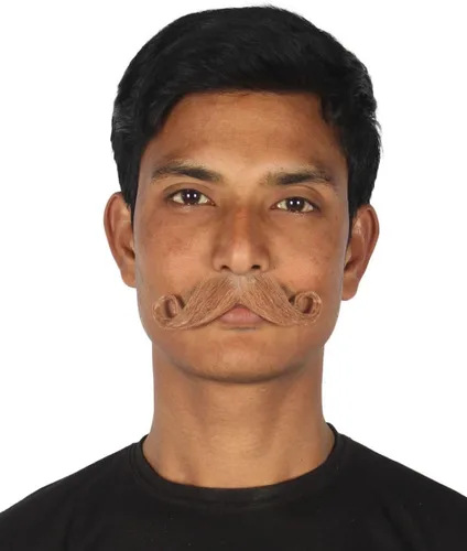 Vista 9 de Cabello humano para hombre, bigote, cosplay, pelo facial Marrón