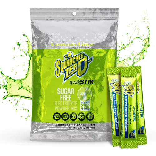 Vista 17 de Bebida en polvo Qwik Stik de Sqwincher, con electrolitos y sin azúcar (contiene 50 unidades), cítrico (Cool Citrus), 50 Zero sugar electrolyte
