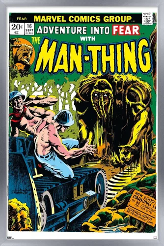 Vista 10 de Trends International Marvel Comics: Man-Thing #16 - Póster de pared, 22.4 pulgadas de largo x 14.7 pulgadas, versión enmarcada en madera de granero