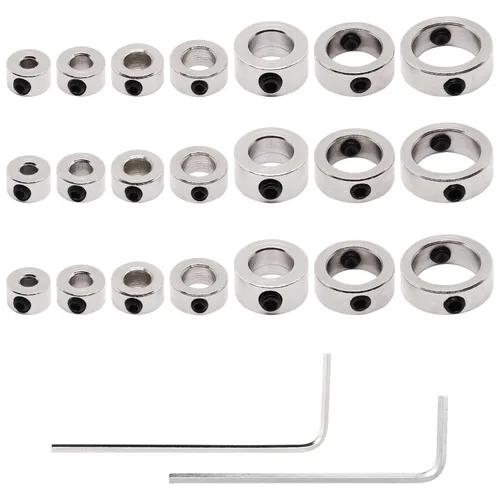 Vista 9 de Collar de tope de broca de 1/2 pulgada, 8 piezas de collar de tope de taladro, localizador de anillos para carpintería con llave