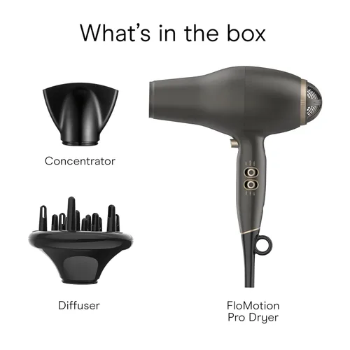Vista 8 de INFINITI PRO Conair FloMotion Pro - Secador de pelo, personaliza tu experiencia de secado con flujo de aire ajustable y 6 ajustes