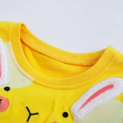 Vista 4 de HOMAGIC2WE Vestido para niñas pequeñas, de manga corta, casual, de algodón, básico, para jugar