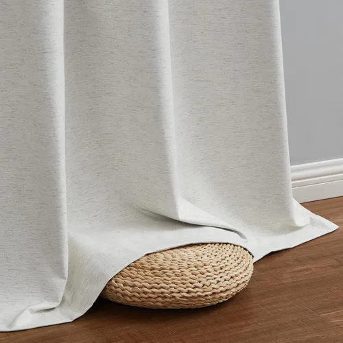 Vista 8 de Jubilantex Cortinas opacas 100% con revestimiento de lino, paneles de cortina texturizados de lino gris, 84 pulgadas de largo para dormitorio, sala
