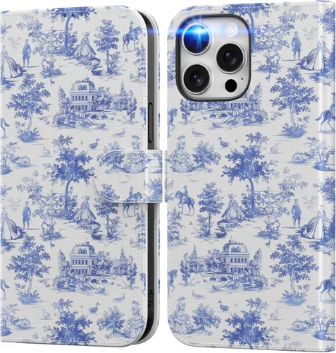 Vista 60 de DEENAKIN Funda tipo cartera para iPhone 15 con tarjetero + clip para efectivo, bloqueo RFID, protección contra caídas de grado militar y obras
