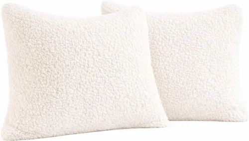 Vista 33 de Reafort Fundas de almohada ultra suaves de sherpa de tamaño estándar de 20 x 26 pulgadas, paquete de 2 con cierre de cremallera