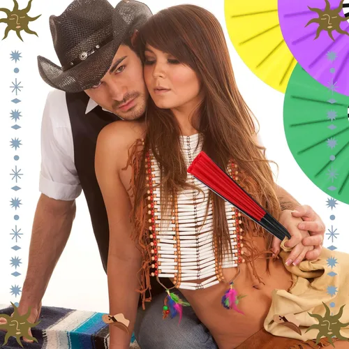 Vista 6 de Blulu 8 piezas de abanicos grandes plegables para baile en línea de 13 pulgadas, abanico en el suelo para baile en línea para mujeres y hombres