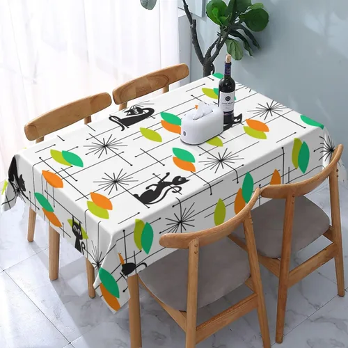 Vista 26 de Mantel decorativo con patrón azteca, estilo nativo étnico, bohemio, geométrico, verde, para cocina, banquete de fiesta y vacaciones, color negro