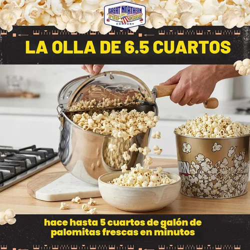 Vista 3 de Great Northern Popcorn 6251 olla original de acero inoxidable para palomitas de maíz, Twister, Plateado