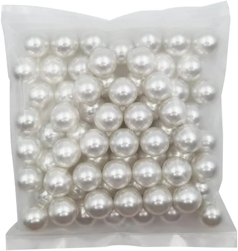 Vista 26 de INSPIRELLE 2600 perlas de imitación de ABS negras sin perforar para rellenos de jarrón, cuentas de maquillaje sin agujero de 0.236 pulgadas