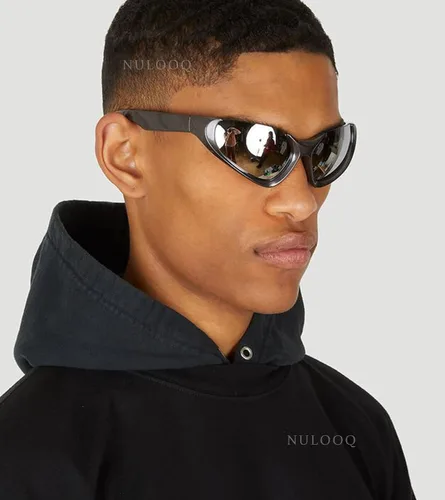 Vista 3 de NULOOQ Gafas de sol envolventes para mujeres y hombres, colección de clones futuristas, gafas de sol con mariposa, persianas atléticas
