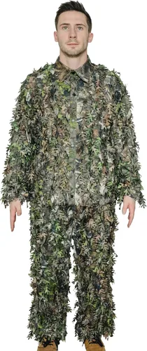 Vista 15 de QuikCamo Mossy Oak 3D Leafy Camo Ghillie Suit - Breathable Quiet Mesh, Snaps and Zippered Pockets for Turkey Hunting