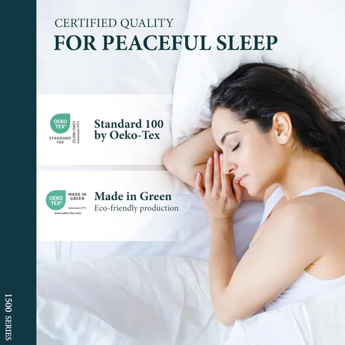 Vista 5 de Juego de 4 fundas de almohada 100% de algodón egipcio, tamaño estándar/Queen, lujosas fundas de almohada de 1500 hilos color blanco satinado, fundas
