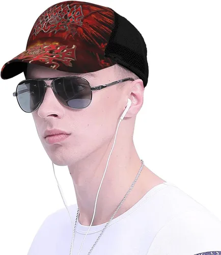 Vista 5 de Morbid Metal Band Angel Adjustable Baseball Cap Comfortable Men's Mesh Fishing Hat Snapback Trucker Hat Classic Suitable for Outdoors Such as Garden
