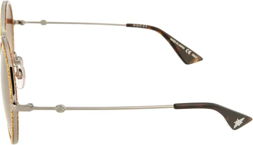 Vista 3 de Gucci Gafas de sol redondas Ruthenium brillante dorado GG0061S-30001034-011